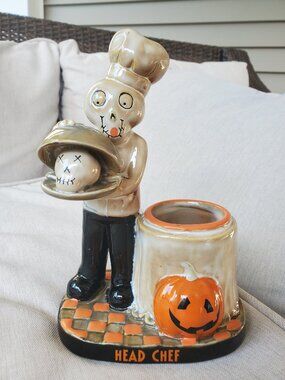 Boney Bunch 'Head Chef' Yankee Candle Tea Light Holder Halloween